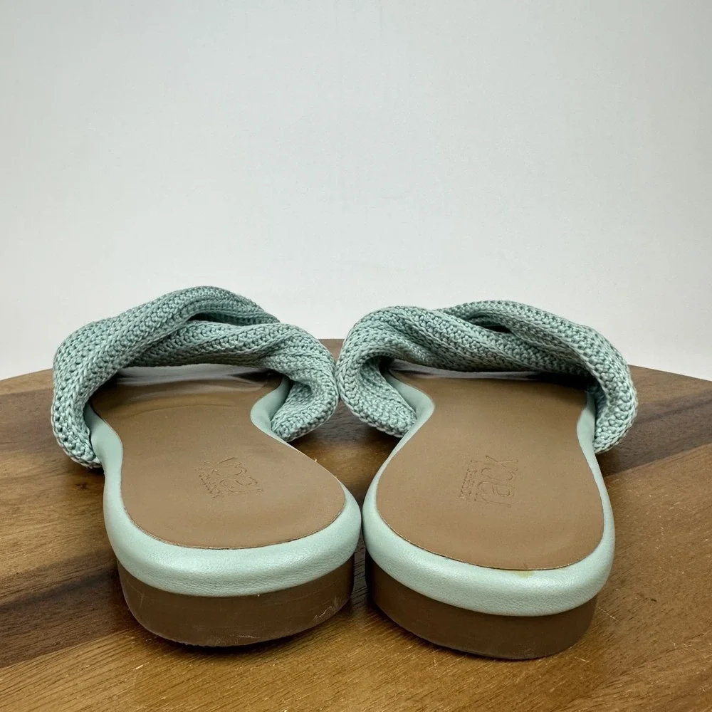 New NWOB‎ Womens Nordstrom Rack Chantelle Turquoise Slides Sandals Size 7.5 M